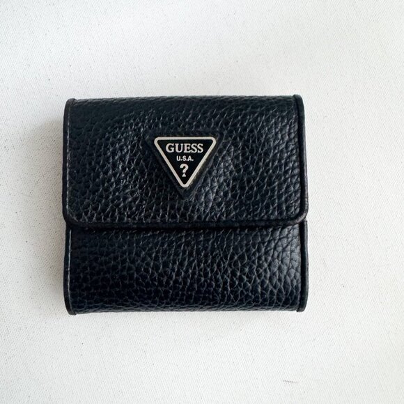 Vintage Y2K Guess Small Black Trifold Wallet - Picture 1 of 8